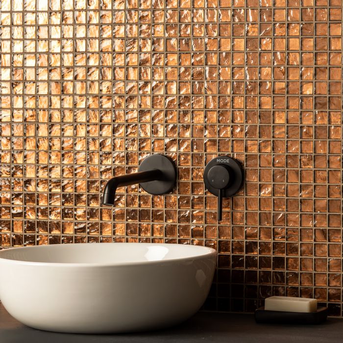 Byzantium Bronze Glass Mosaic Bronze Mosaics Effect Gloss Glass Tile