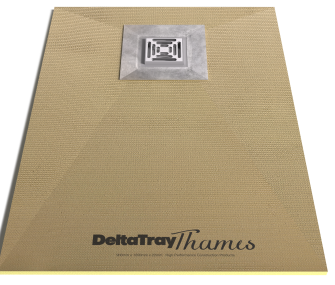 Delta Tray Thames (22mm) + Square Grate Offset Drain - European Heritage Ltd.