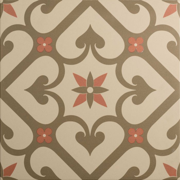 Epoque Rose - Blue Decorative and Patterned Effect Matt Ceramic Tile ...