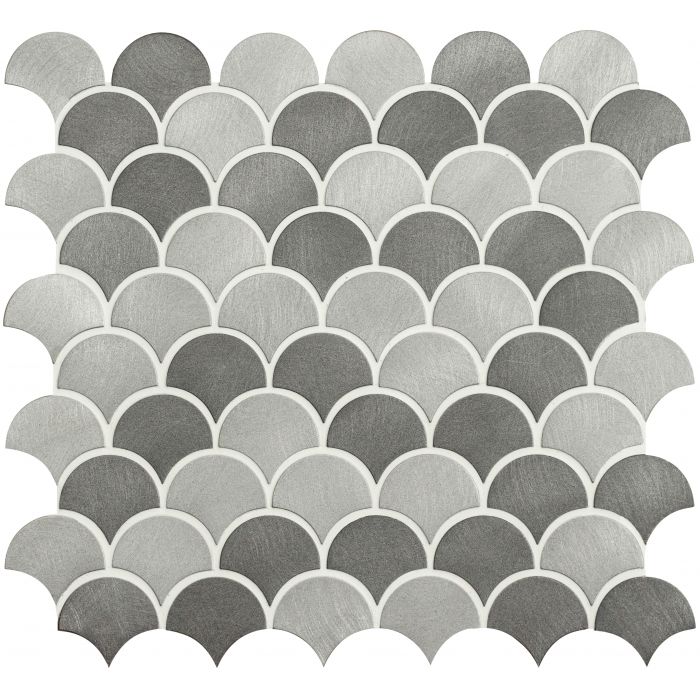 Skaro Grey and Silver Mix Scale Aluminium Mosaic