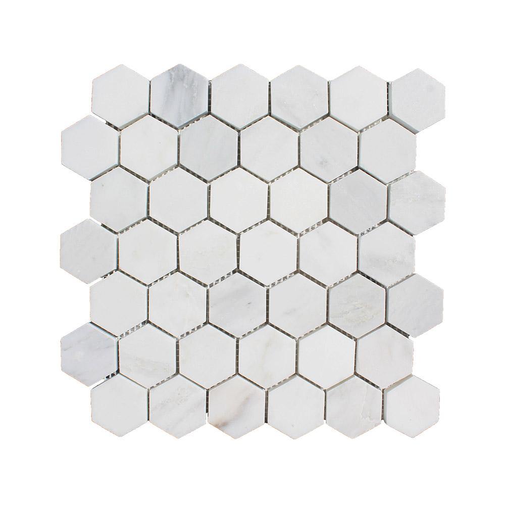 Hampton Range White Marble Hexagon Mosaic Large - European Heritage Ltd.