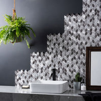 Leaf Aluminium Mosaic Grey Silver Mix