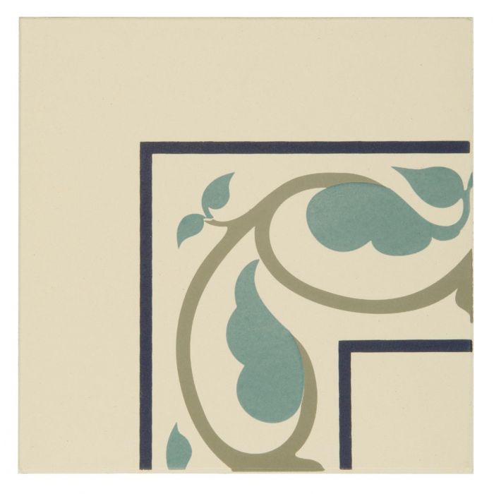 Load image into Gallery viewer, Moroccan Internal Corner Dublin, Dark Blue and Dark Jade on White
