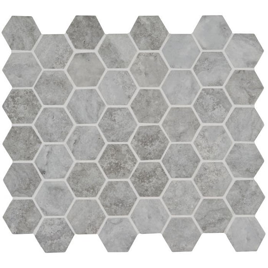 Load image into Gallery viewer, Murano Grey Glass Hexagon Mosaic
