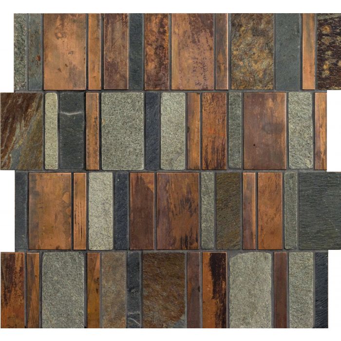 Load image into Gallery viewer, Sorvad Natural Stone and Copper Mix Mosaic
