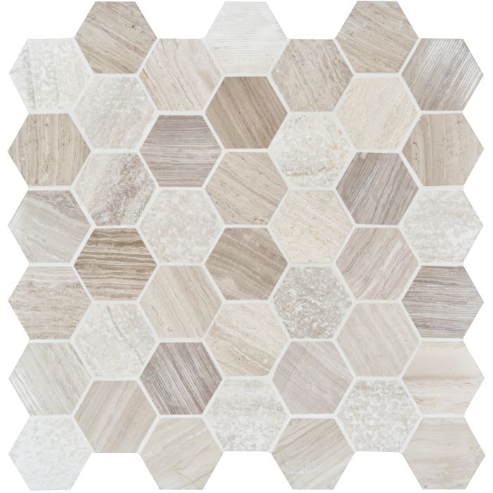 Load image into Gallery viewer, Perla Large Hexagon Stone Mosaic

