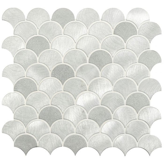 Surtur Silver Brushed Scale Aluminium Mosaic